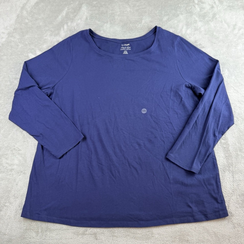 Lane Bryant Top‎ Womens 22/24 Navy Blue Stretch Cotton Pretty & Perfect Tee NEW